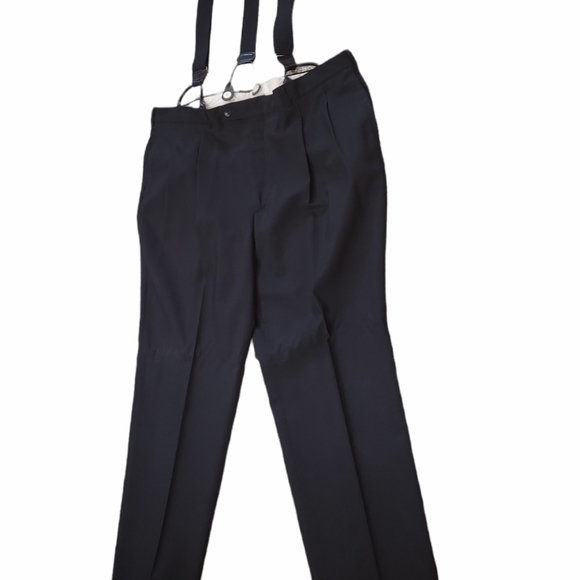 Redwood & Ross | Pants | Redwood Ross Mens Black Dress Pants With  Suspenders 42x35 Pleated Front | Poshmark